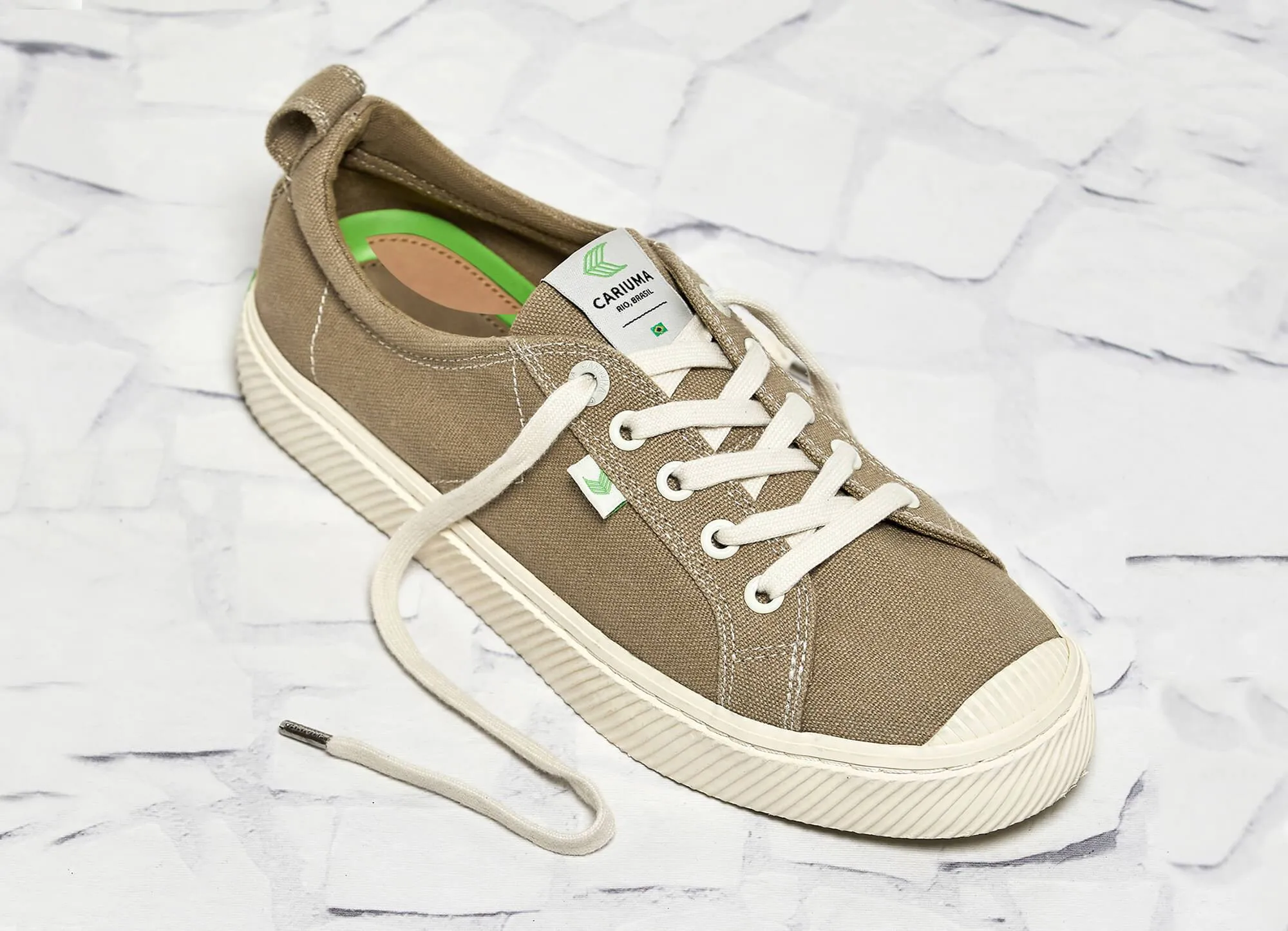 OCA Low Washed Burn Sand Canvas Contrast Thread Sneaker Women