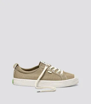OCA Low Washed Burn Sand Canvas Contrast Thread Sneaker Women