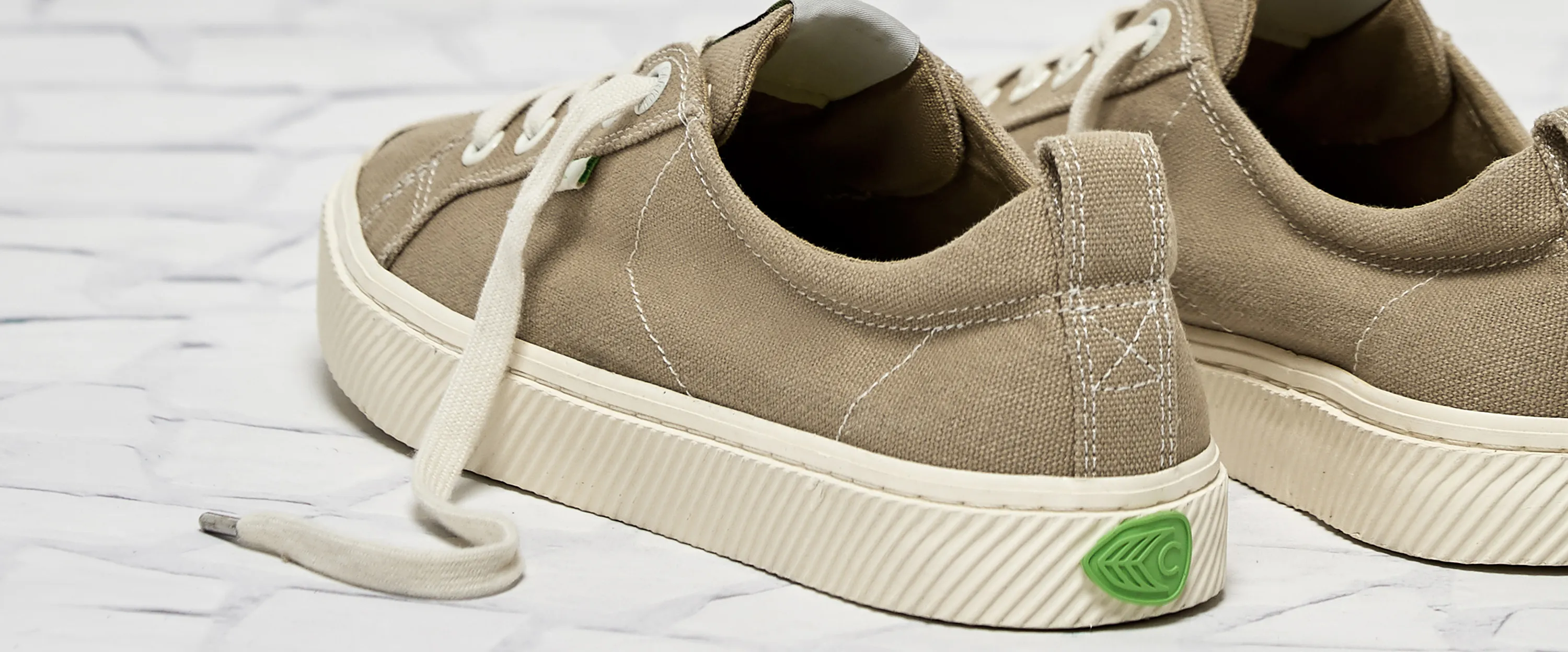 OCA Low Washed Burn Sand Canvas Contrast Thread Sneaker Women