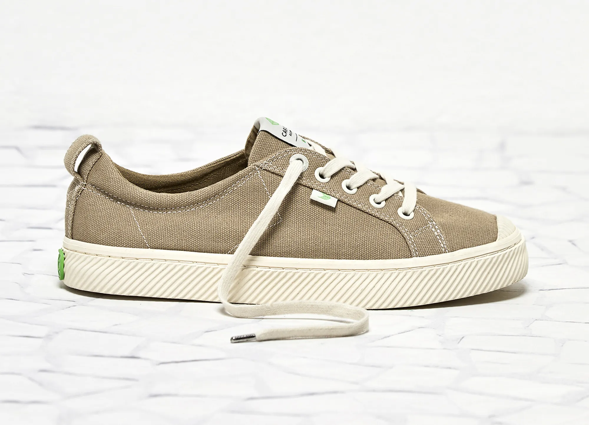 OCA Low Washed Burn Sand Canvas Contrast Thread Sneaker Women