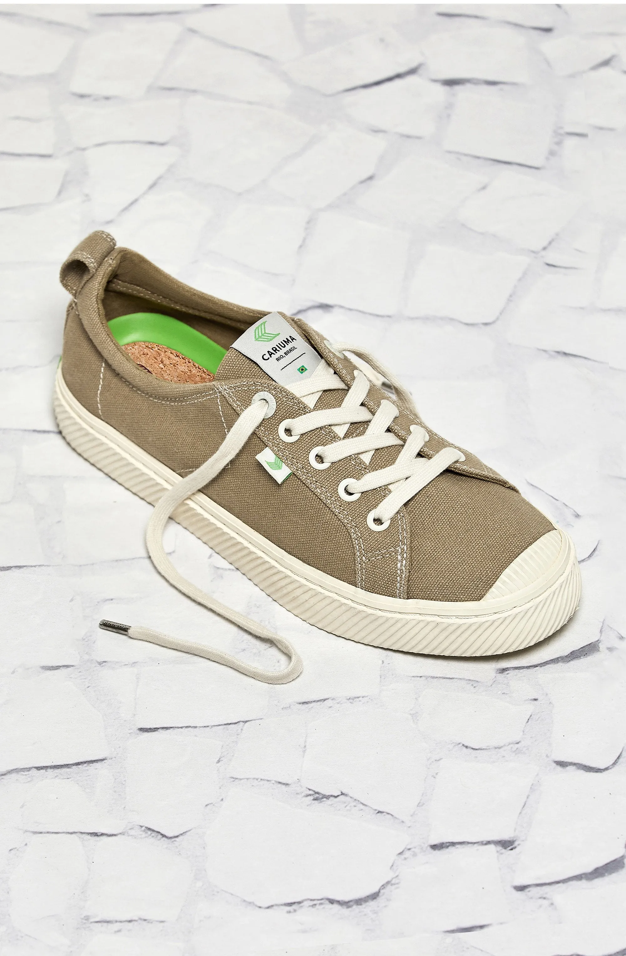 OCA Low Washed Burn Sand Canvas Contrast Thread Sneaker Women