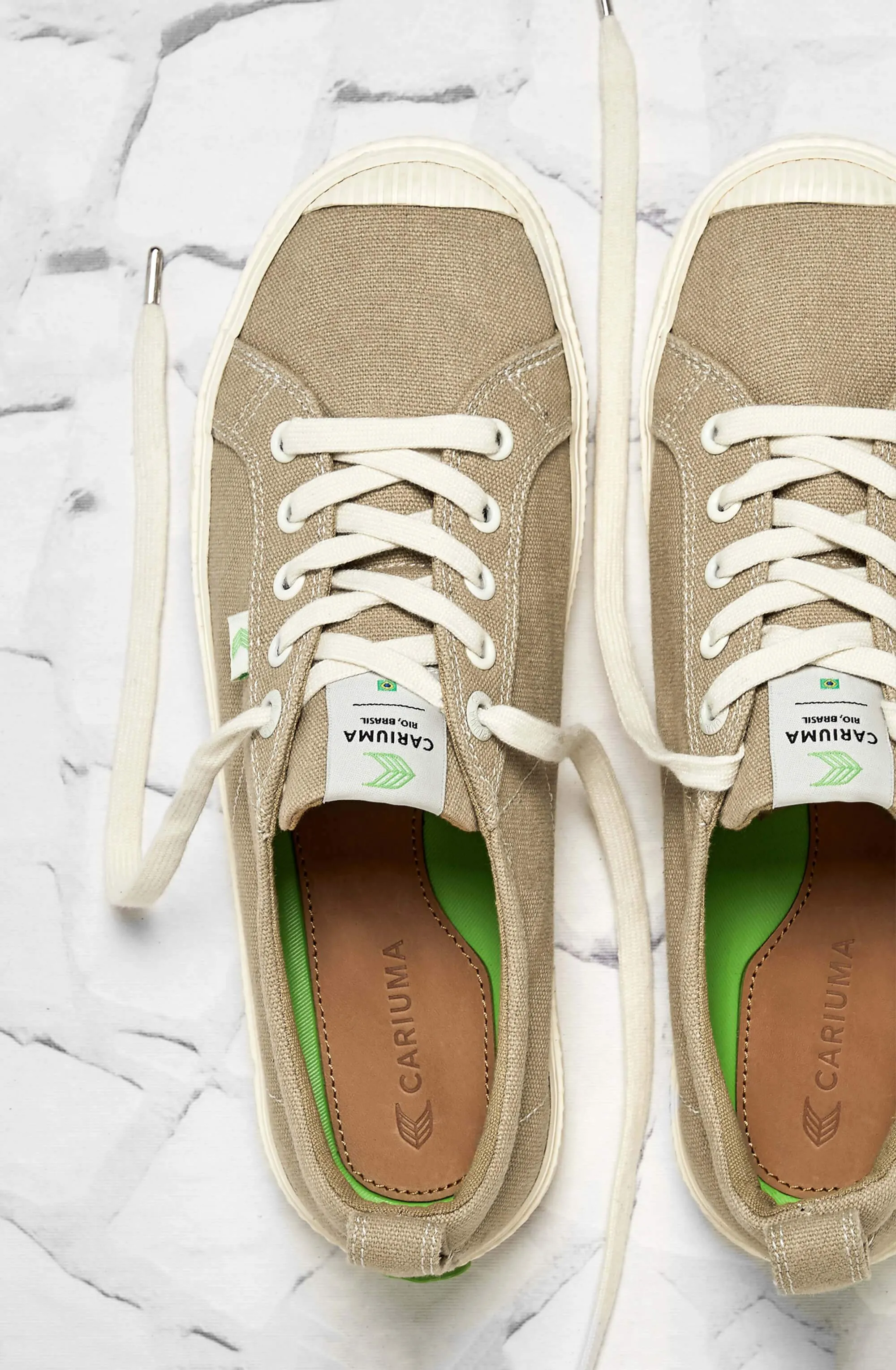 OCA Low Washed Burn Sand Canvas Contrast Thread Sneaker Women