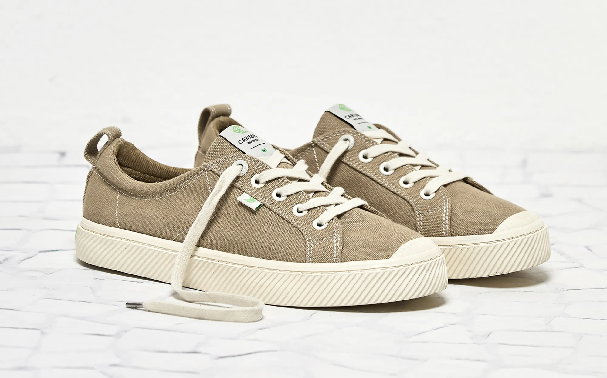 OCA Low Washed Burn Sand Canvas Contrast Thread Sneaker Women