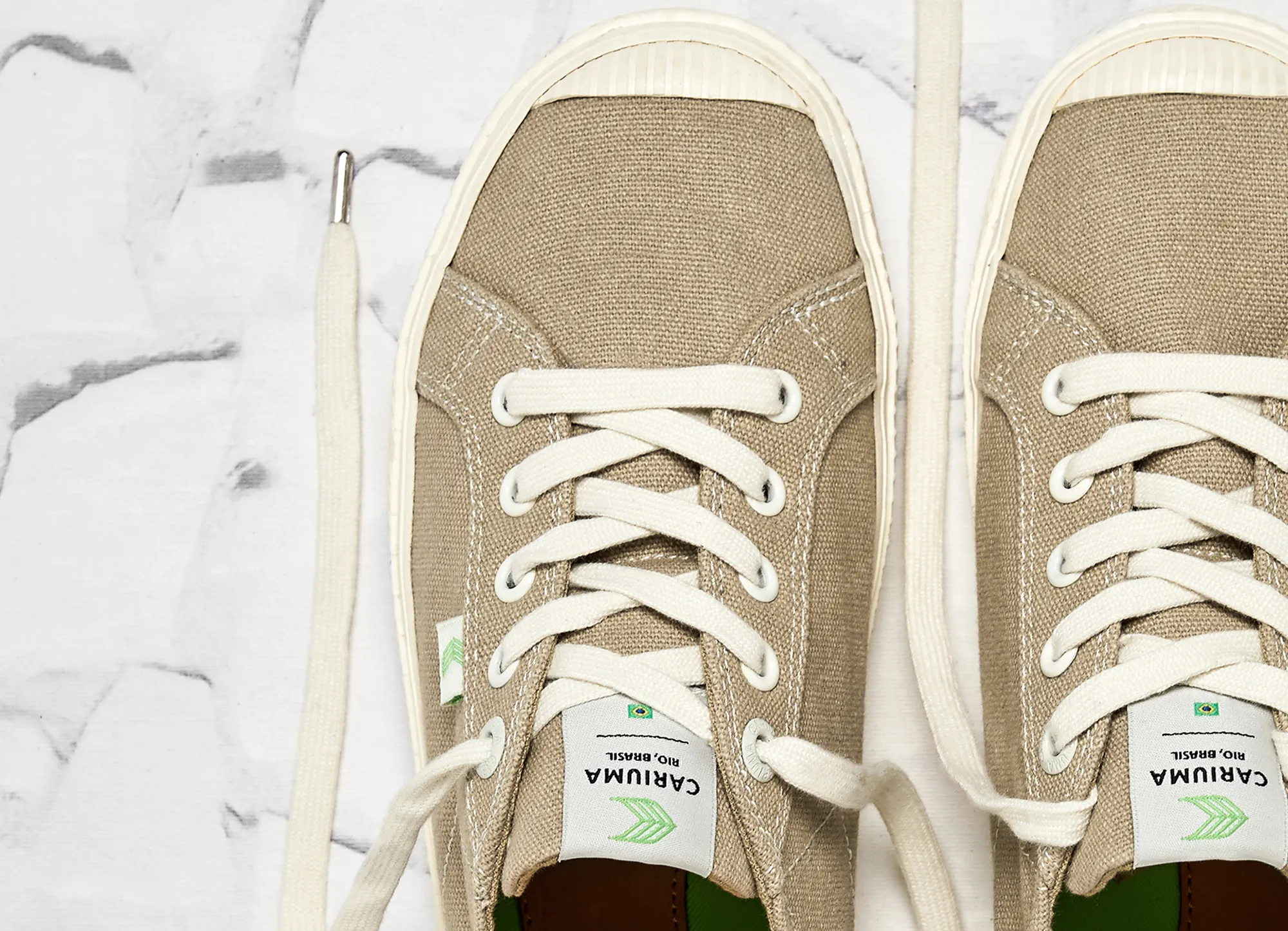OCA Low Washed Burn Sand Canvas Contrast Thread Sneaker Women