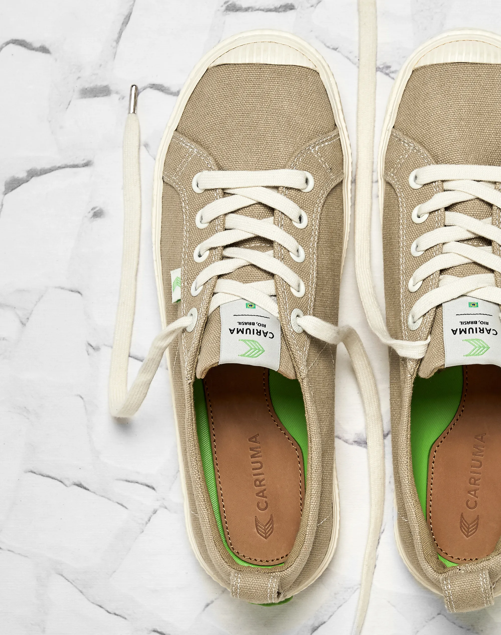 OCA Low Washed Burn Sand Canvas Contrast Thread Sneaker Women