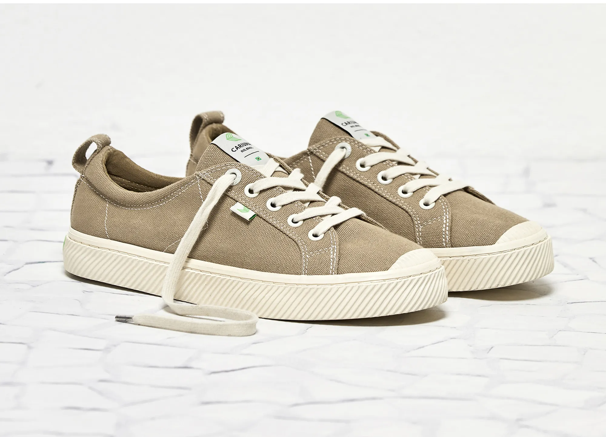 OCA Low Washed Burn Sand Canvas Contrast Thread Sneaker Women