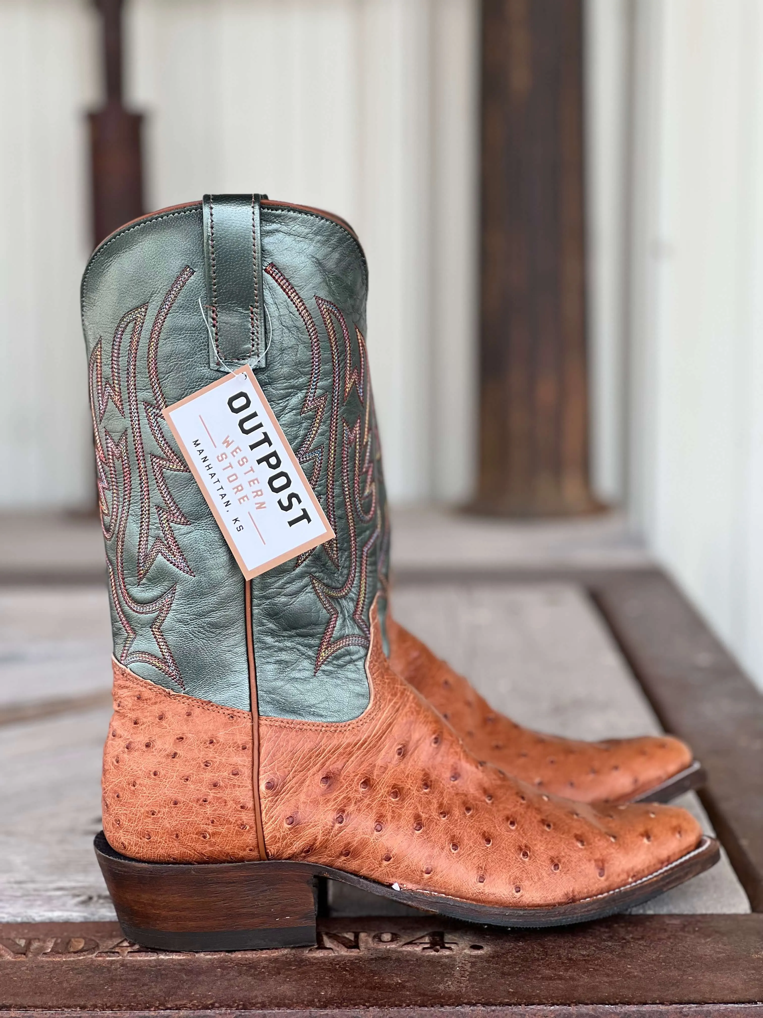 Olathe Boot Co. | Brandy Mad Dog Full Quill Ostrich Boot