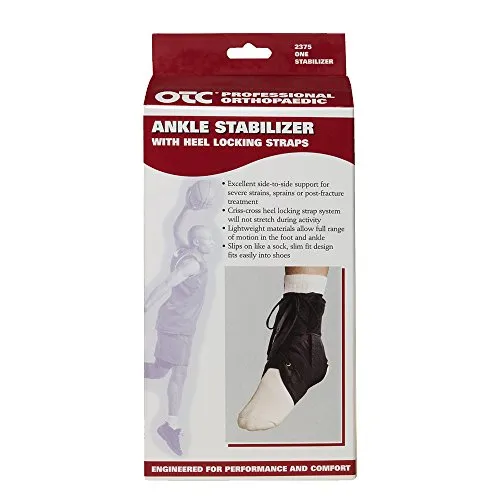 OTC Ankle Stabilizer Locking Heel Straps, Black, X-Small