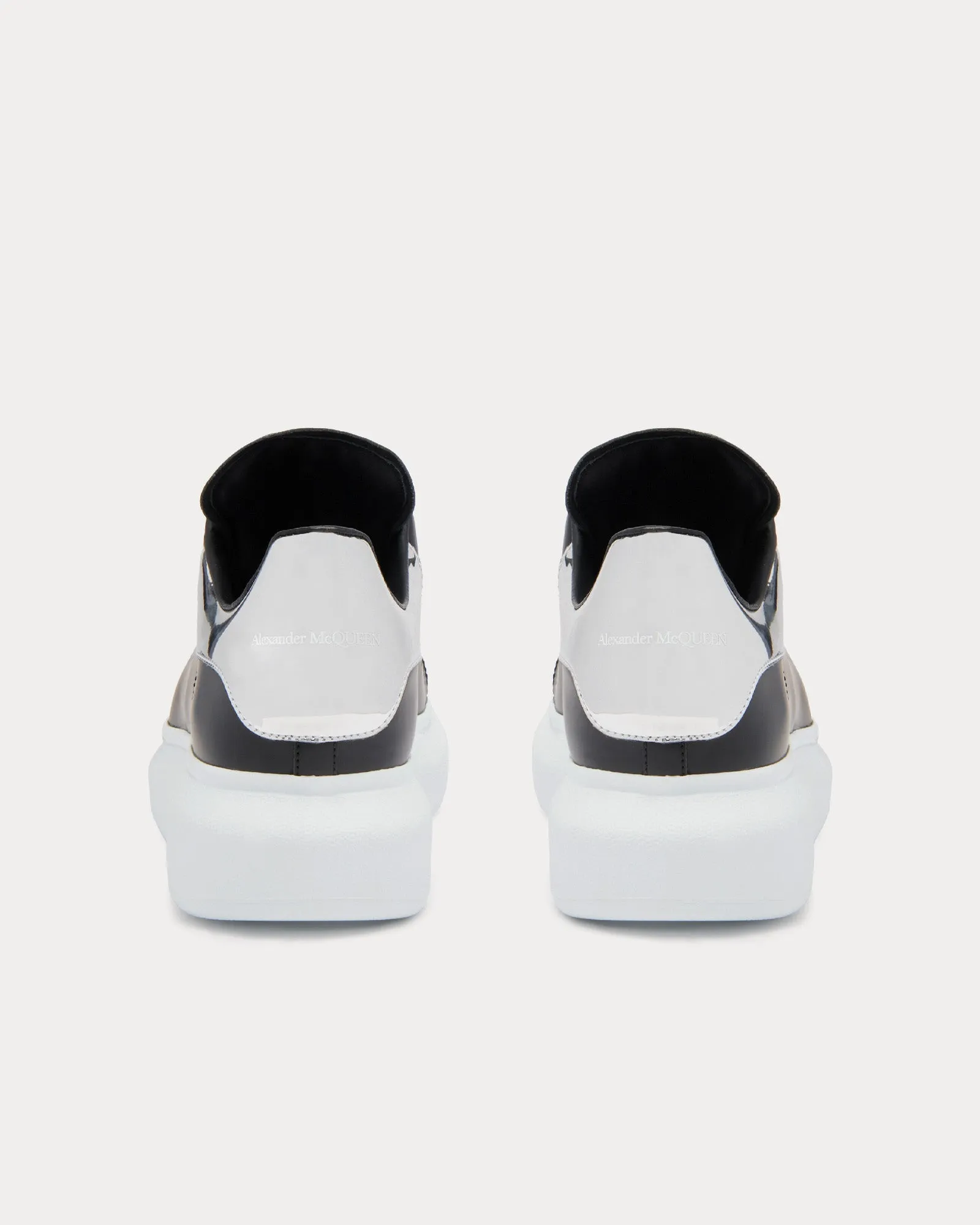 Oversized Leather Black / Silver Low Top Sneakers