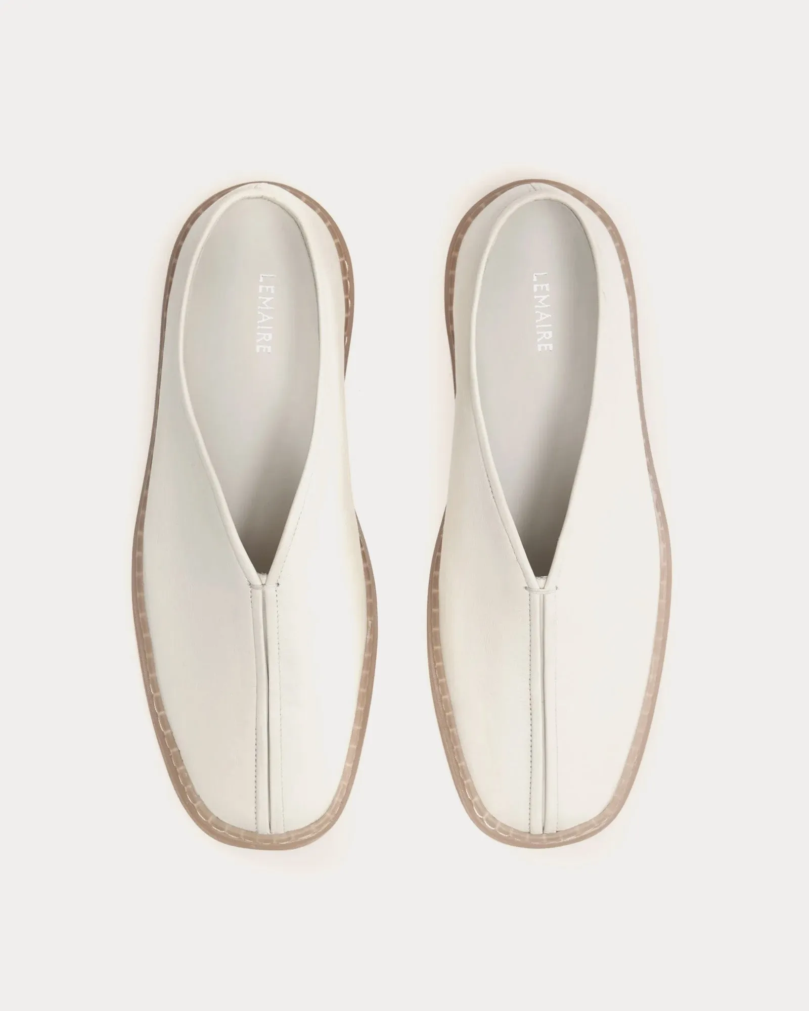Piped Clay White Slip On Sneakers