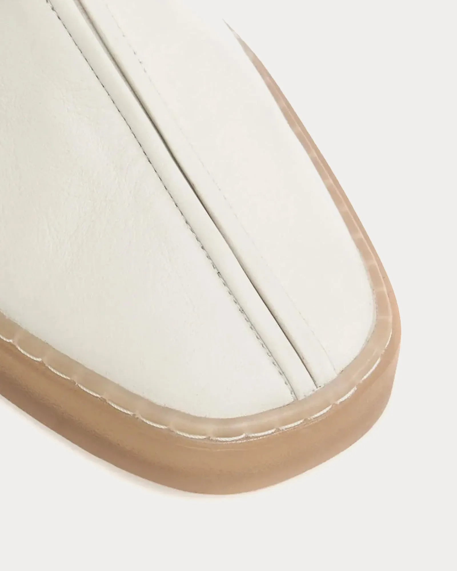 Piped Clay White Slip On Sneakers
