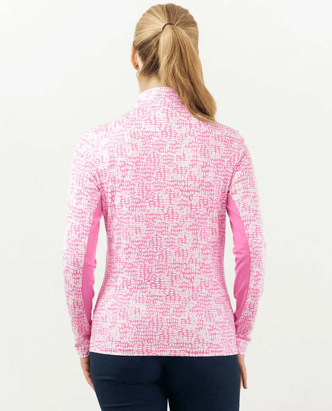 PURE GOLF  Balance Long Sleeve Mid Zip 445 Candy Pebble