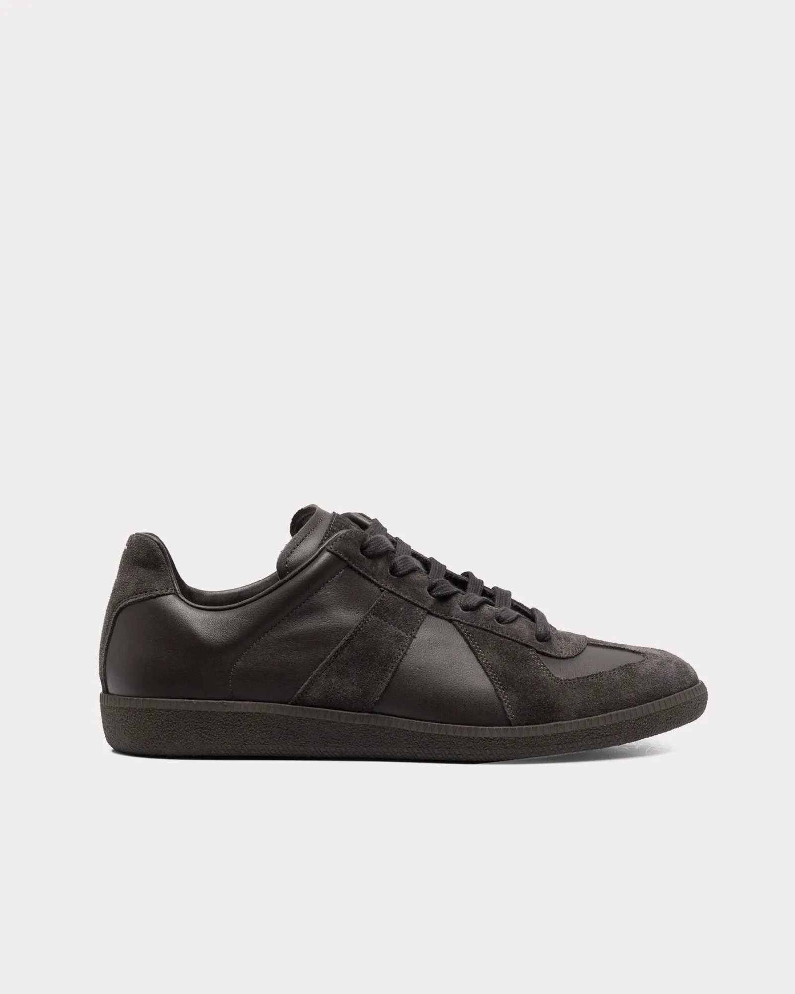 Replica Leather Black Low Top Sneakers