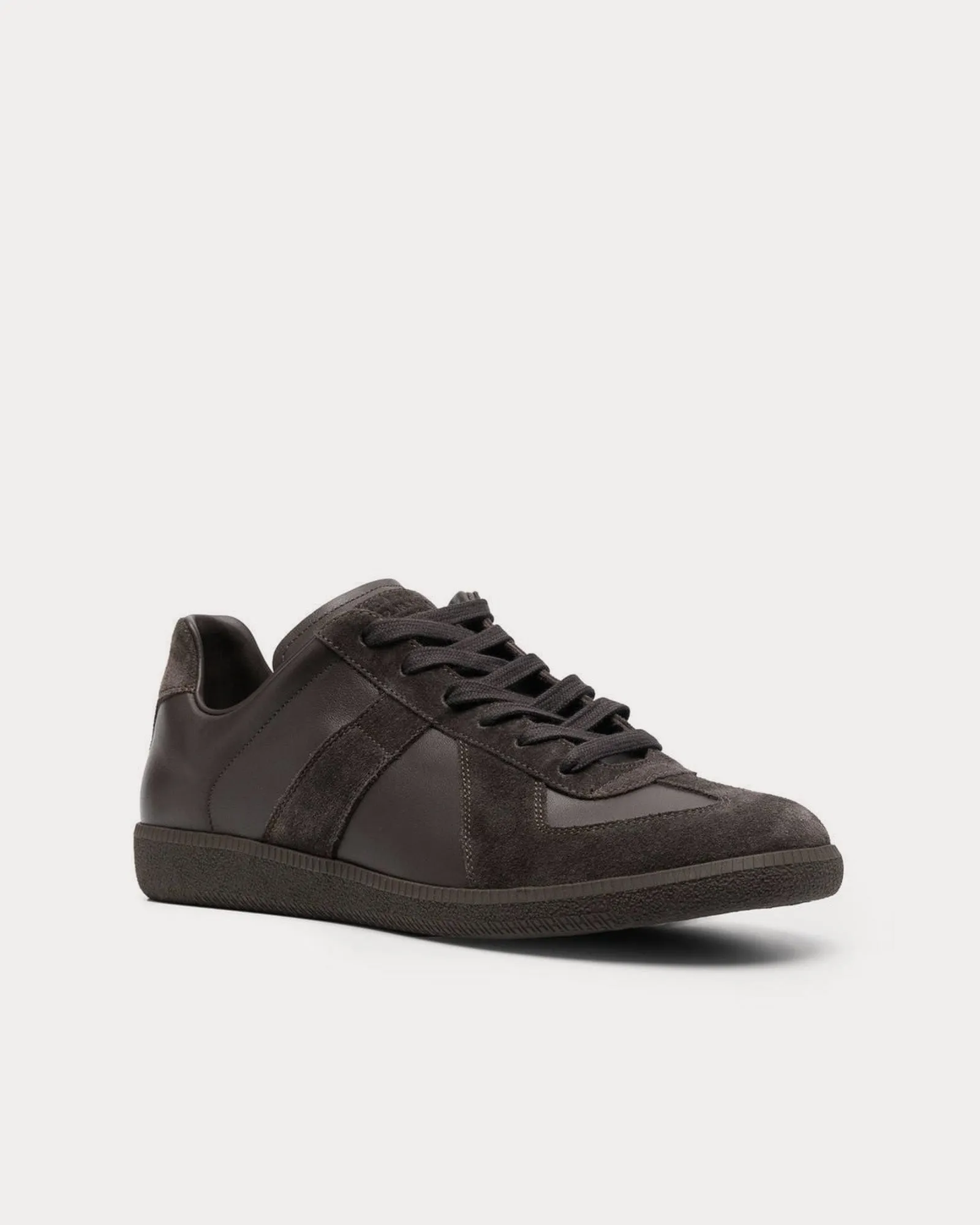 Replica Leather Black Low Top Sneakers