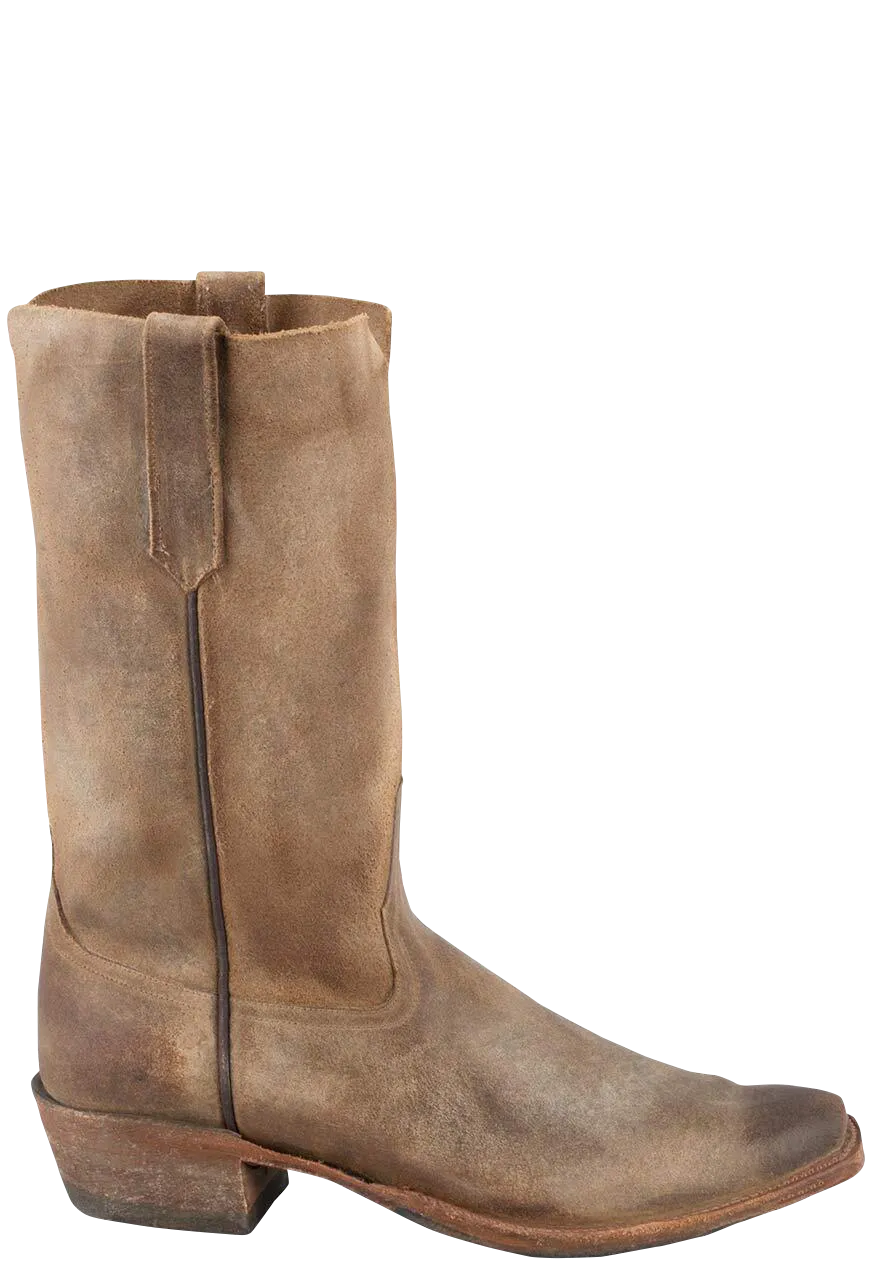 Rios of Mercedes Cowhide Suede Cowboy Boots - Distressed Sahara