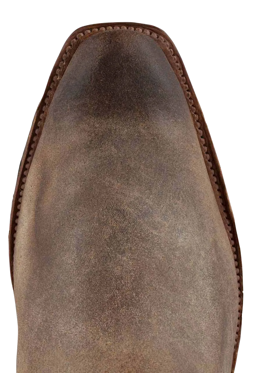 Rios of Mercedes Cowhide Suede Cowboy Boots - Distressed Sahara