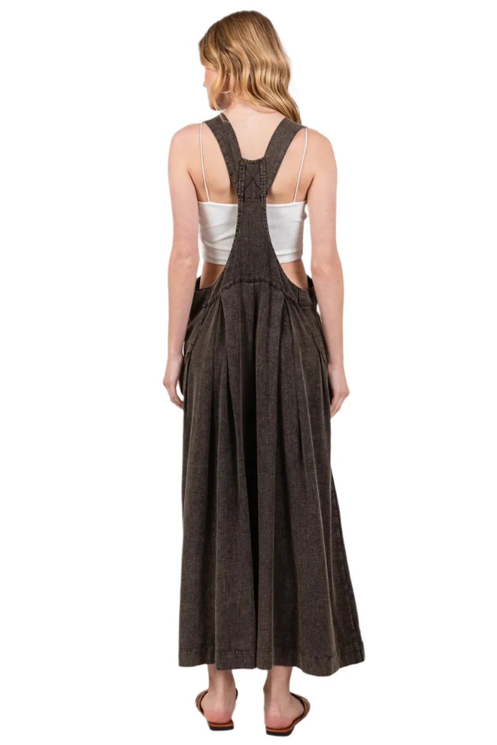 SAGE   FIG Full Size Wide Strap Wide Leg Overalls