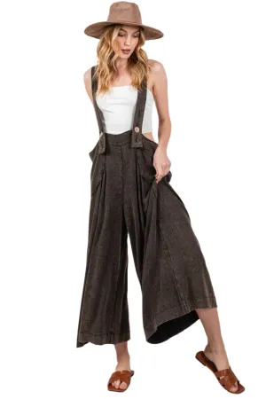 SAGE   FIG Full Size Wide Strap Wide Leg Overalls