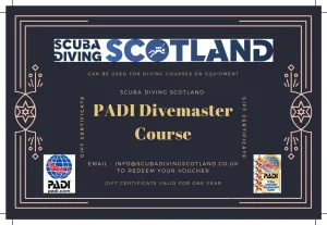 Scuba Diving Scotland Gift Voucher - PADI Divemaster Course