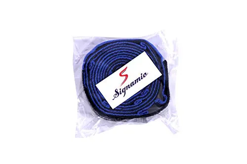 Signamio® Strap/Stretch Bands/Belt 12 Loop Options with Extra Safe Adjustable, Durable Delicate Texture - Best for Daily Stretching, Physical Therapy, Fitness -Yoga, Exercise, Gym- 12 Loop-Blue-Black