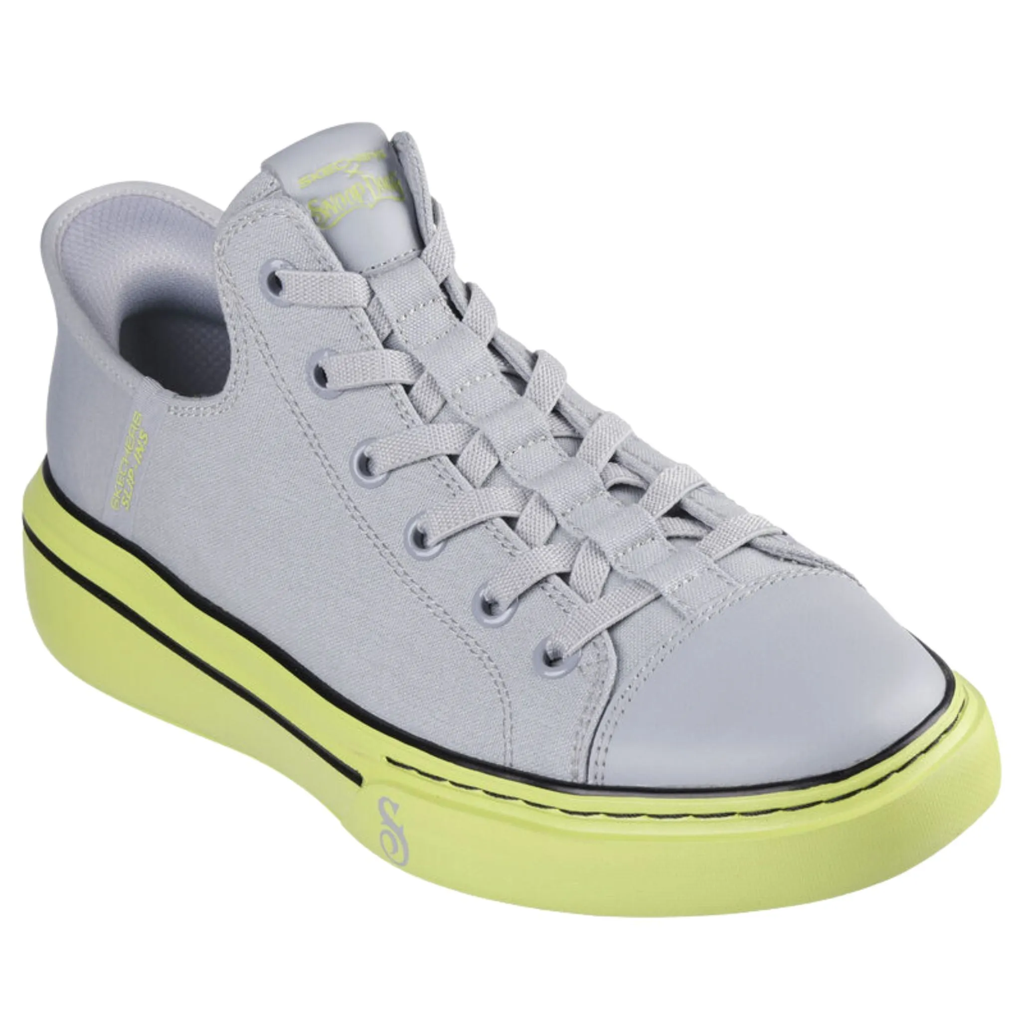 Skechers Men's 251032 Snoop One-OG Tela Gray Lime Slip-ins Casual Shoes