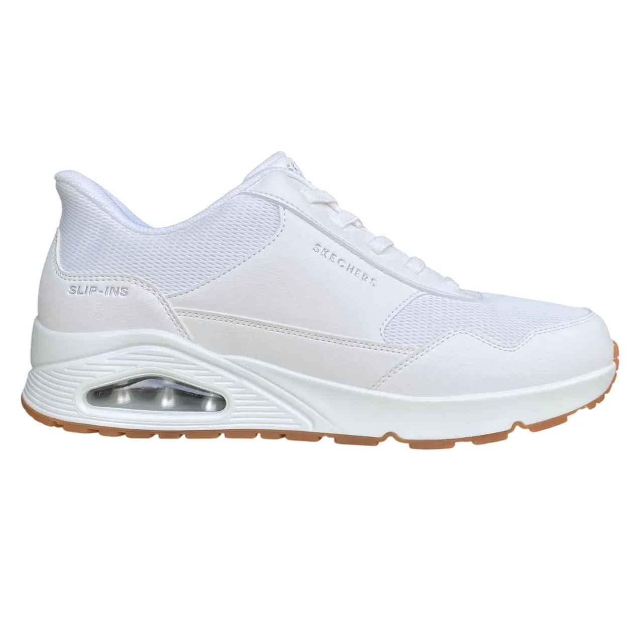 Skechers scarpa sneakers da uomo Slip-ins Uno Banksia 183022/WHT bianco