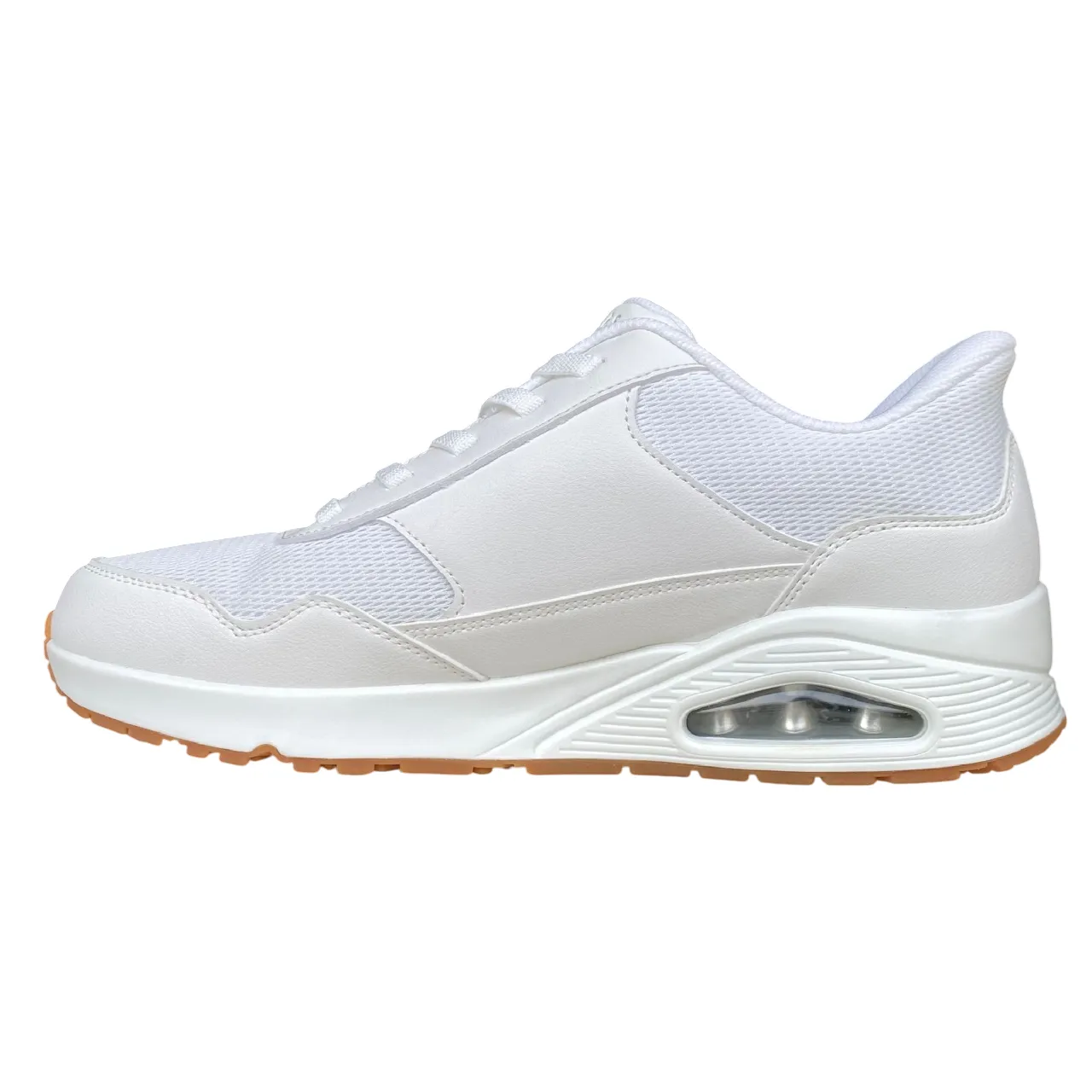 Skechers scarpa sneakers da uomo Slip-ins Uno Banksia 183022/WHT bianco