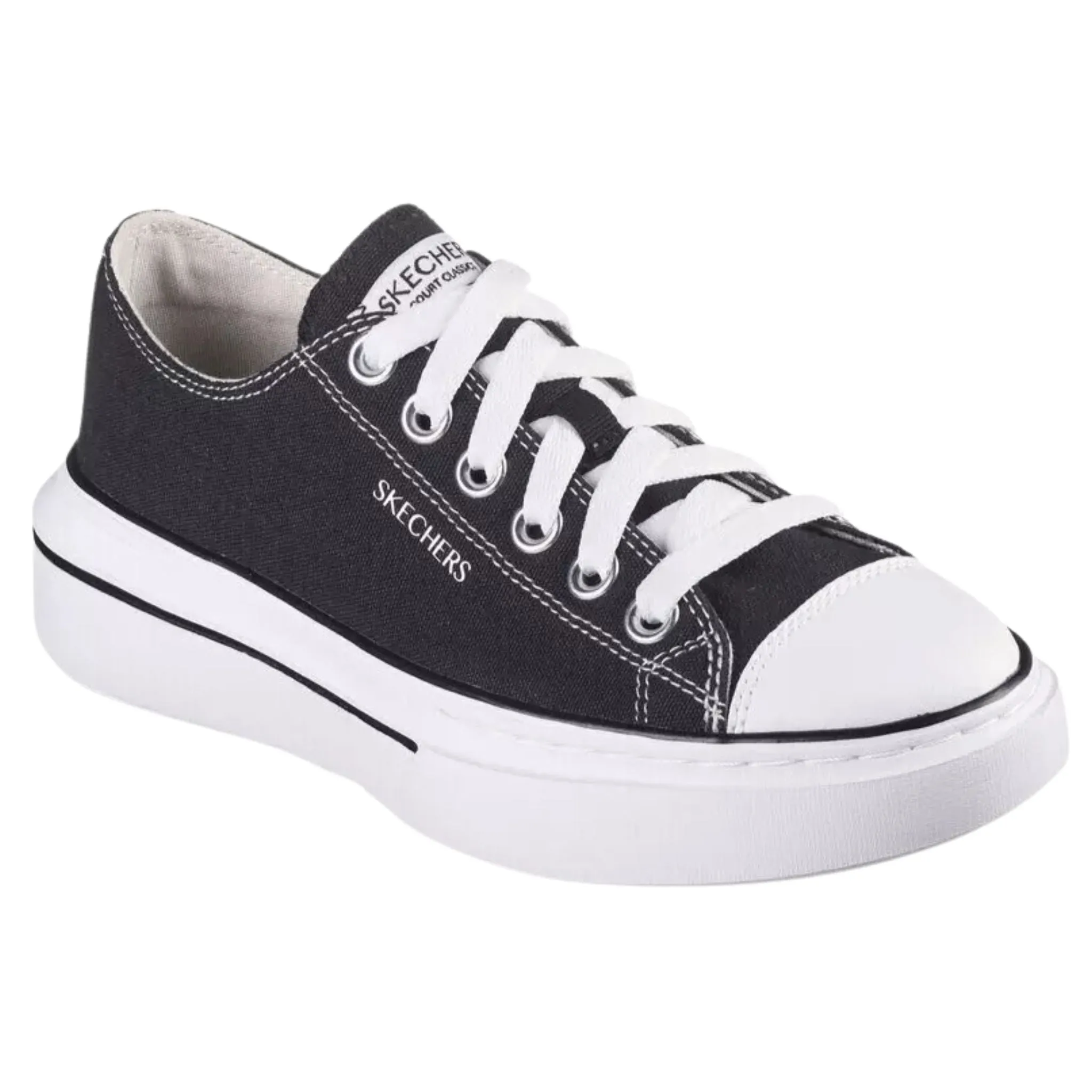 Skechers Women's 185073 Cordova Classic-New Standard Black White Casual Shoes