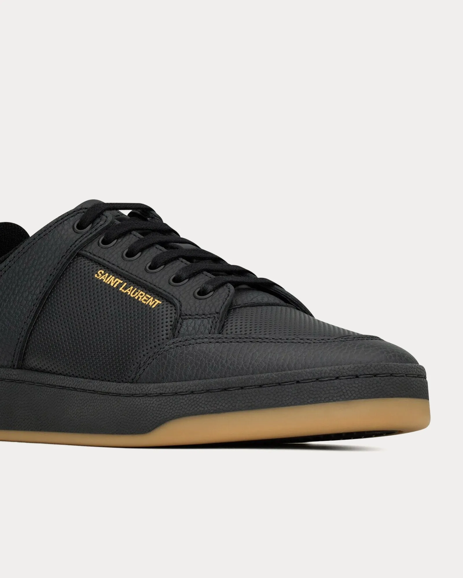 SL/61 Perforated Leather Noir Low Top Sneakers