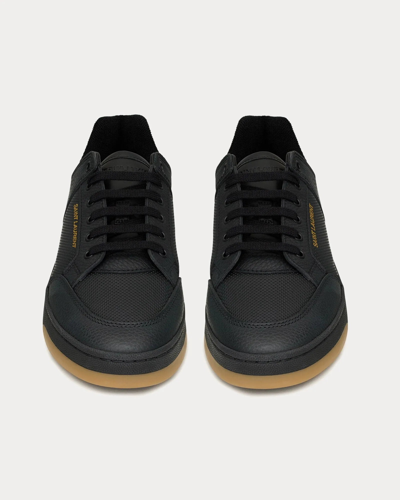 SL/61 Perforated Leather Noir Low Top Sneakers