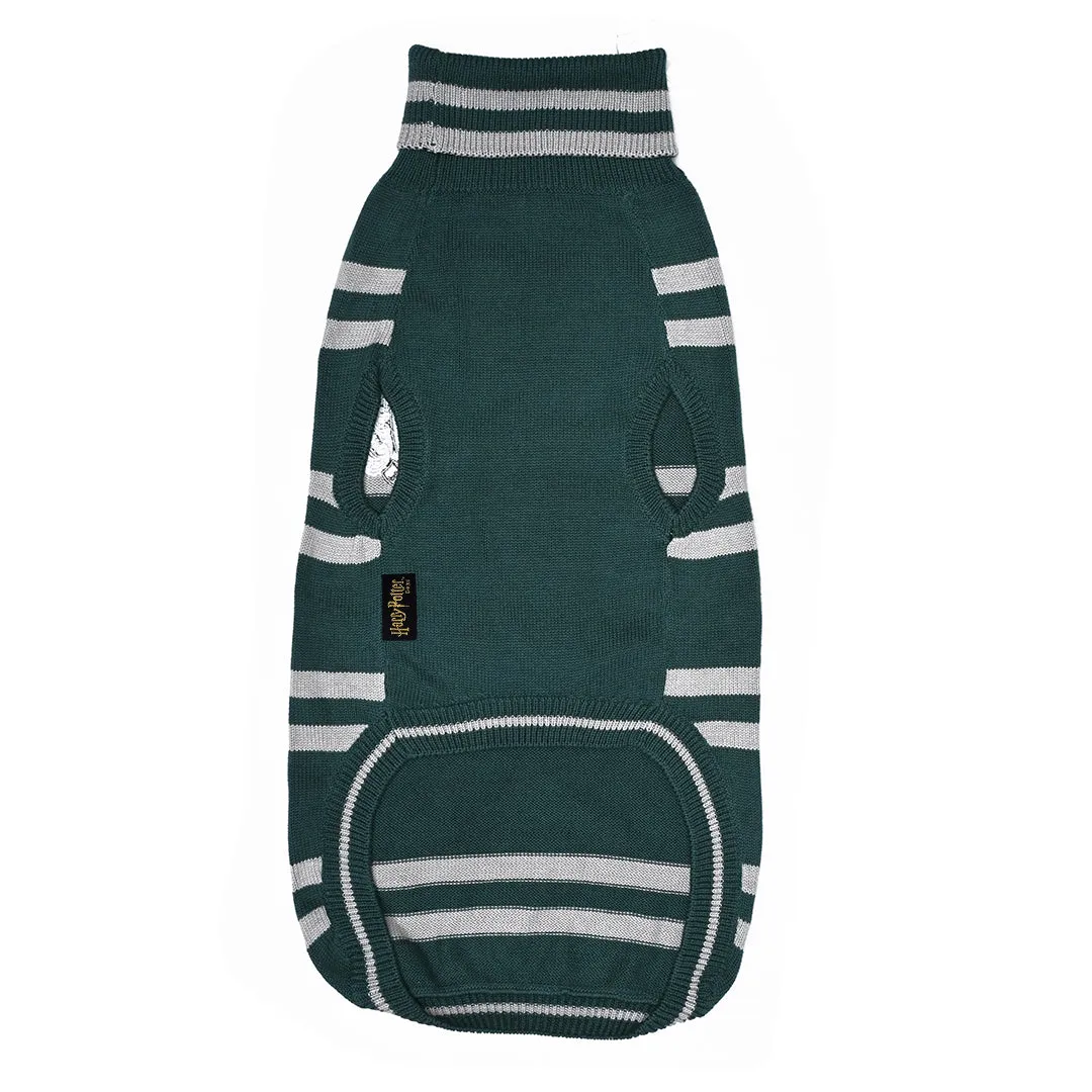 Slytherin Green Stripes Dog Sweater