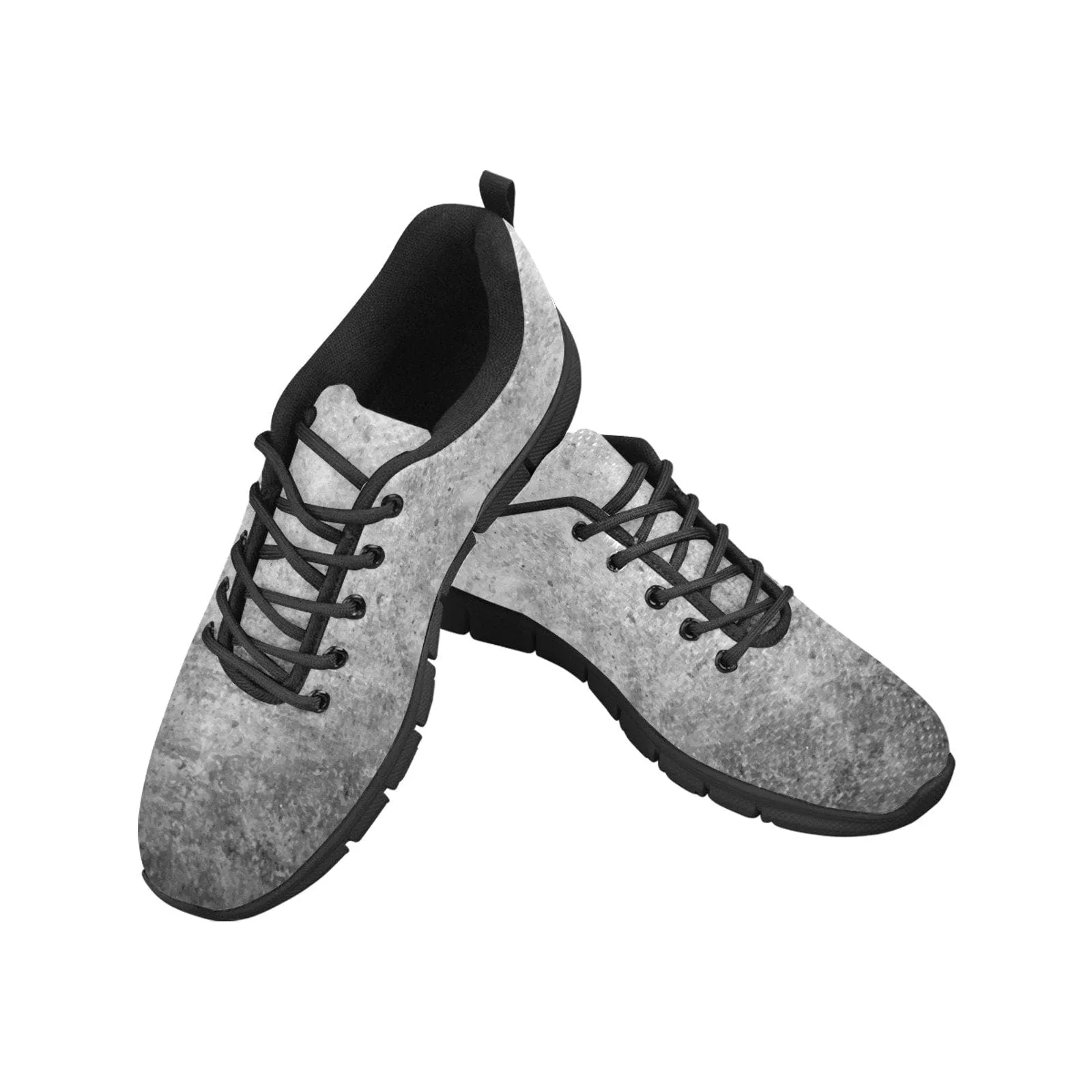 Sneakers for Men - Grey and Black - Canvas Mesh Athletic Running Shoes by inQue.Style