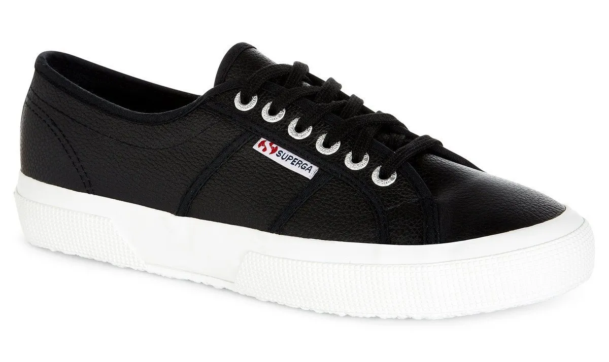 SUPERGA 2750 EFGLU Black Leather Shoe