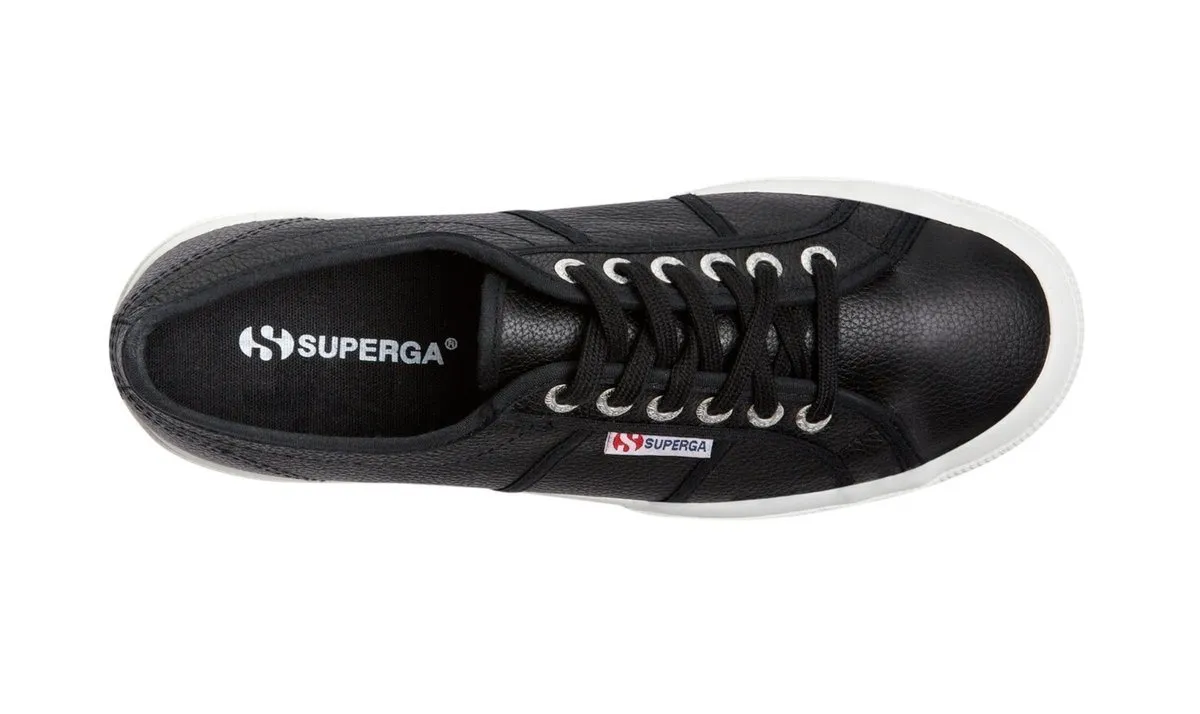 SUPERGA 2750 EFGLU Black Leather Shoe