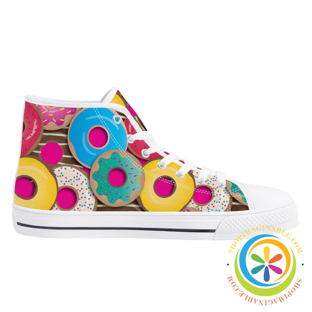 The Donut Lovers Ladies High Top Canvas Shoes