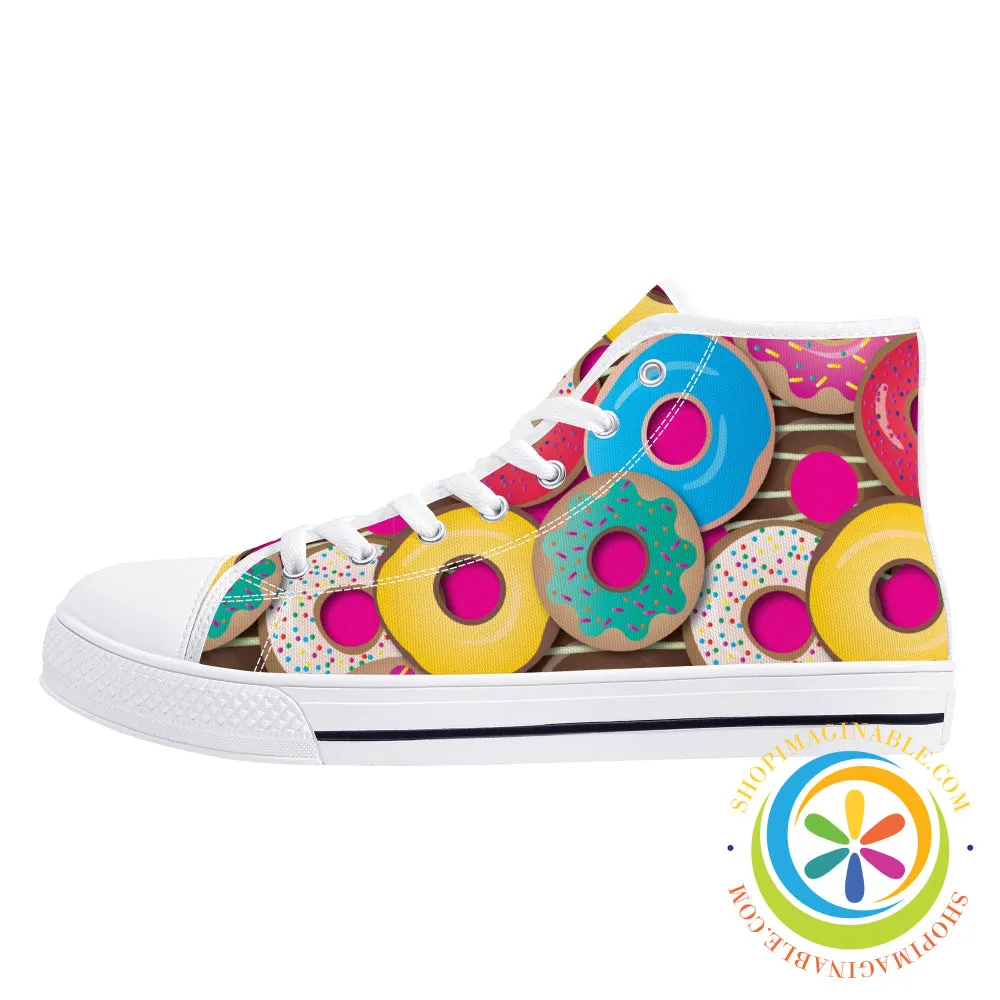 The Donut Lovers Ladies High Top Canvas Shoes