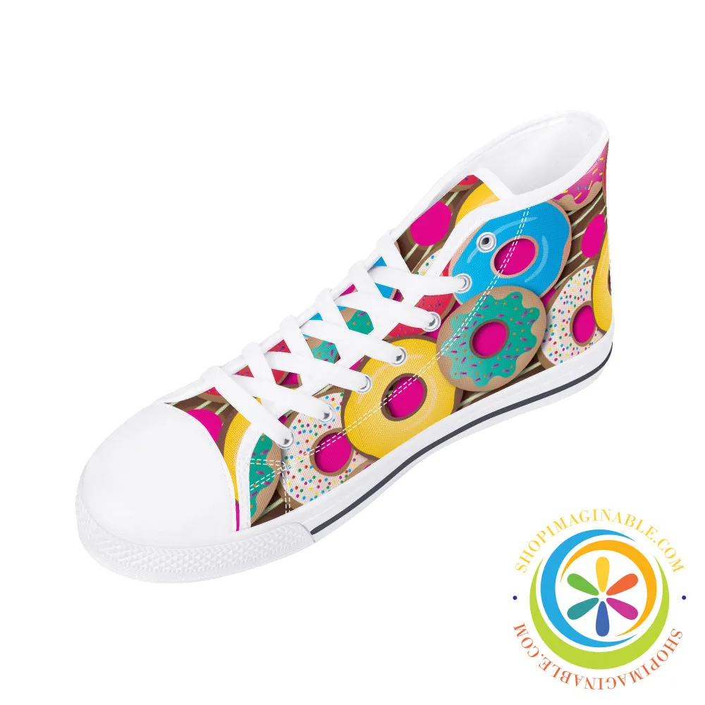 The Donut Lovers Ladies High Top Canvas Shoes
