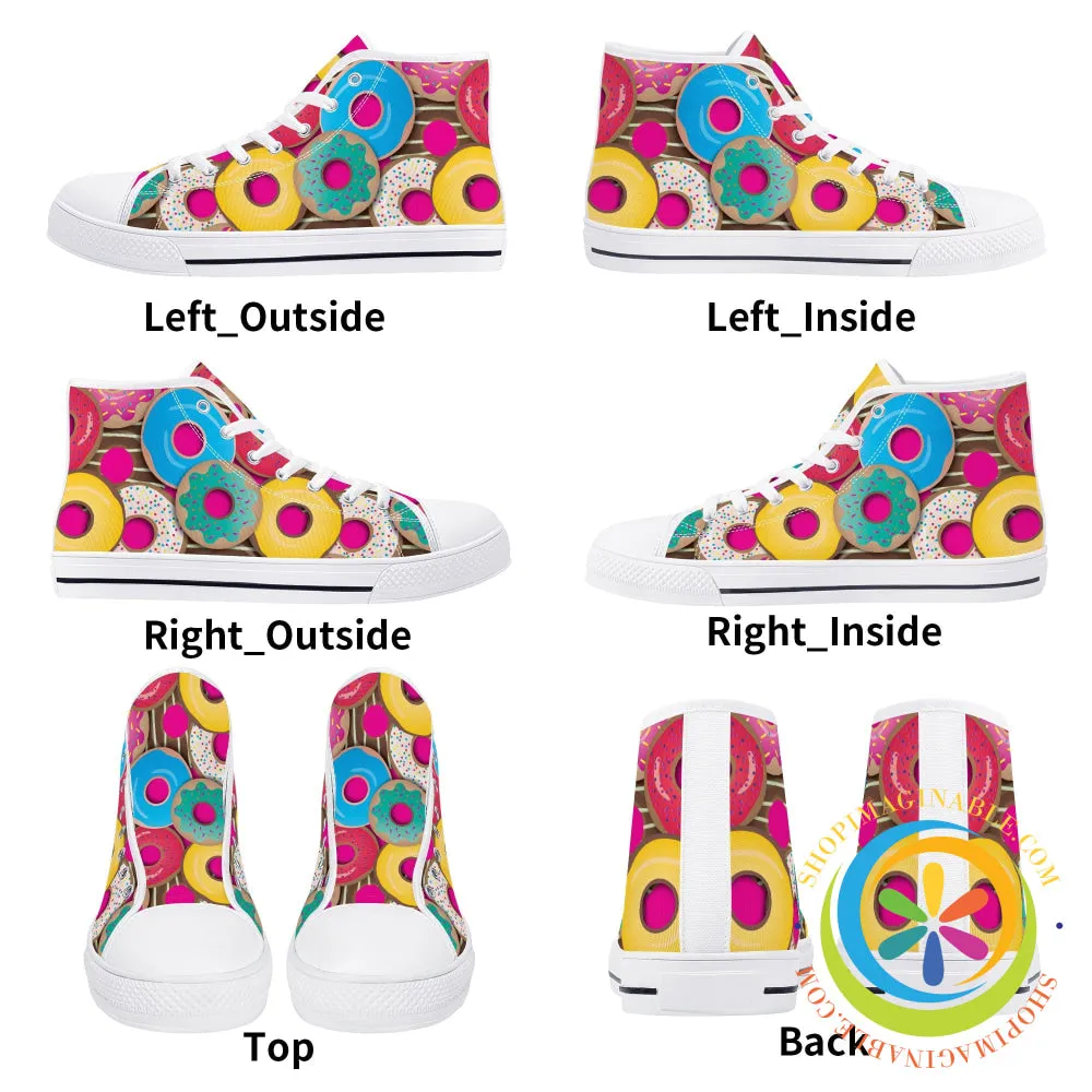 The Donut Lovers Ladies High Top Canvas Shoes