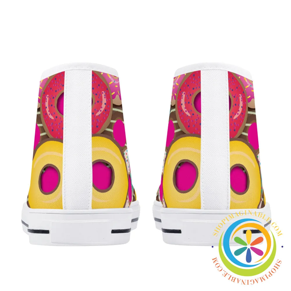 The Donut Lovers Ladies High Top Canvas Shoes