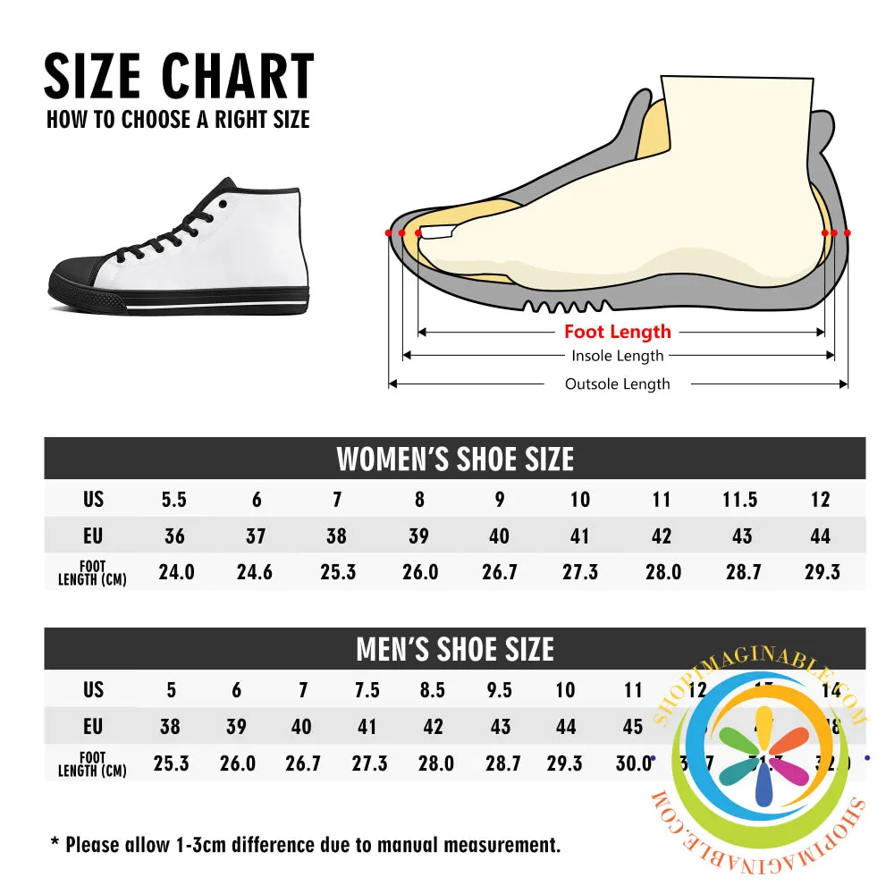 The Donut Lovers Ladies High Top Canvas Shoes