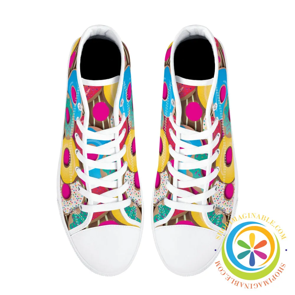 The Donut Lovers Ladies High Top Canvas Shoes