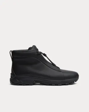 Triple Stitch Vetta Leather Black High Top Sneakers