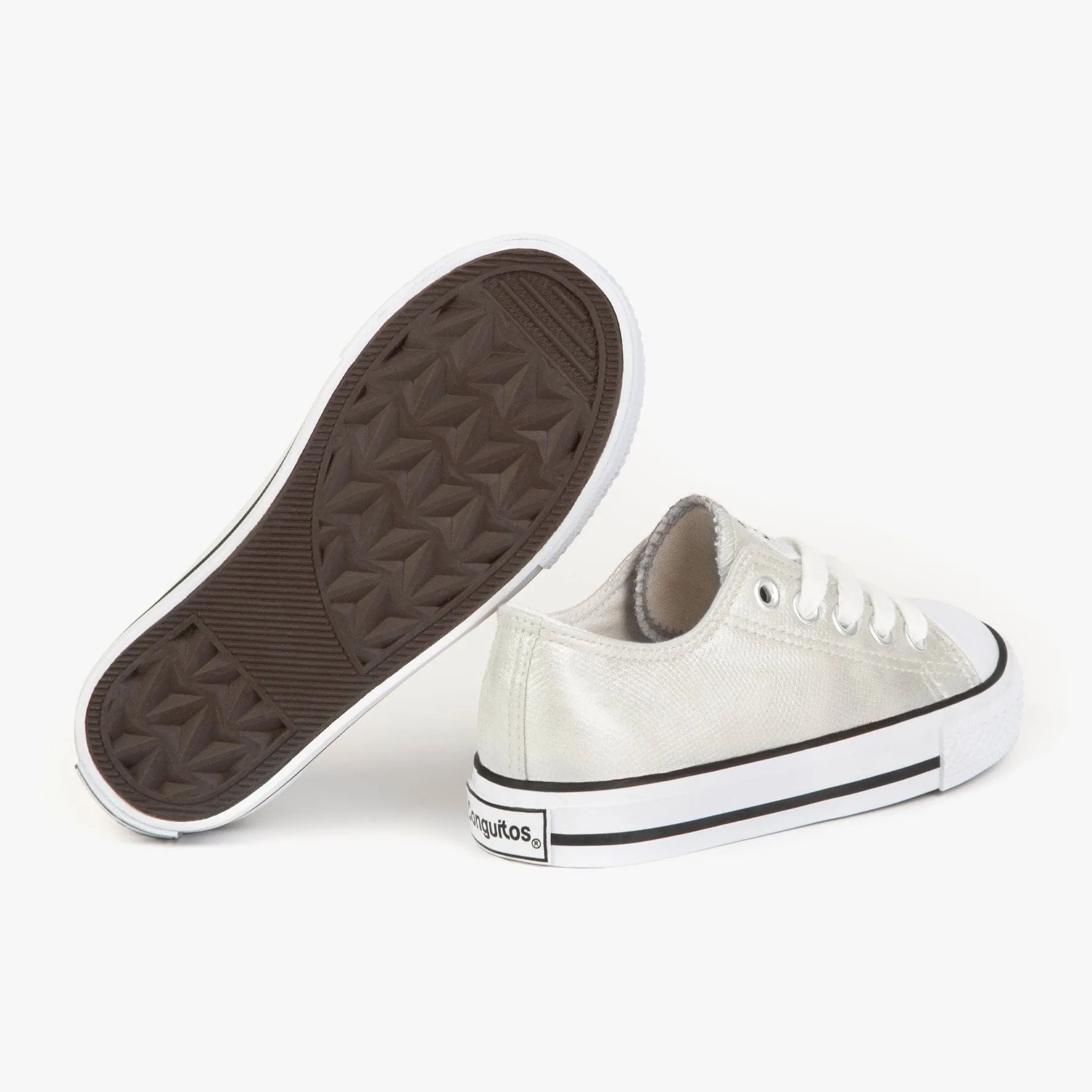 Unisex Metallized Silver Sneakers