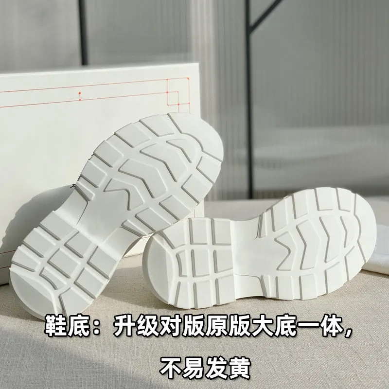 xakxx McQueen Canvas Platform White Shoes Autumn New Korean Style Versatile Muffin Sports Height Increasing Women's Casual Daddy Shoes